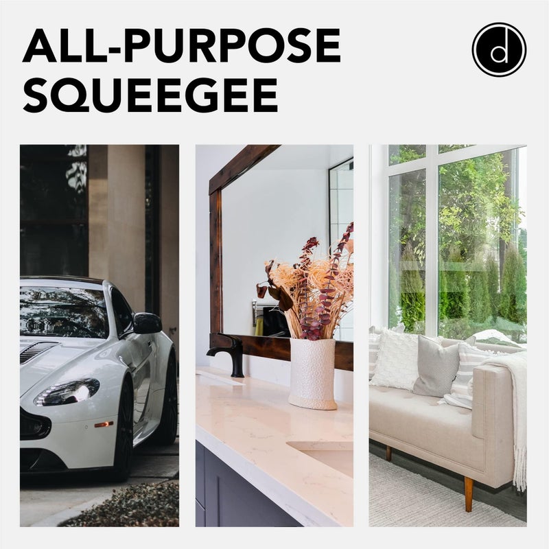 desired tools Squeegee for Shower Door, Car Windshield, and Glass Window - 2 Extra Silicone Replacement Blades - Foam Handle - Shower Squeegee - White - Image 3